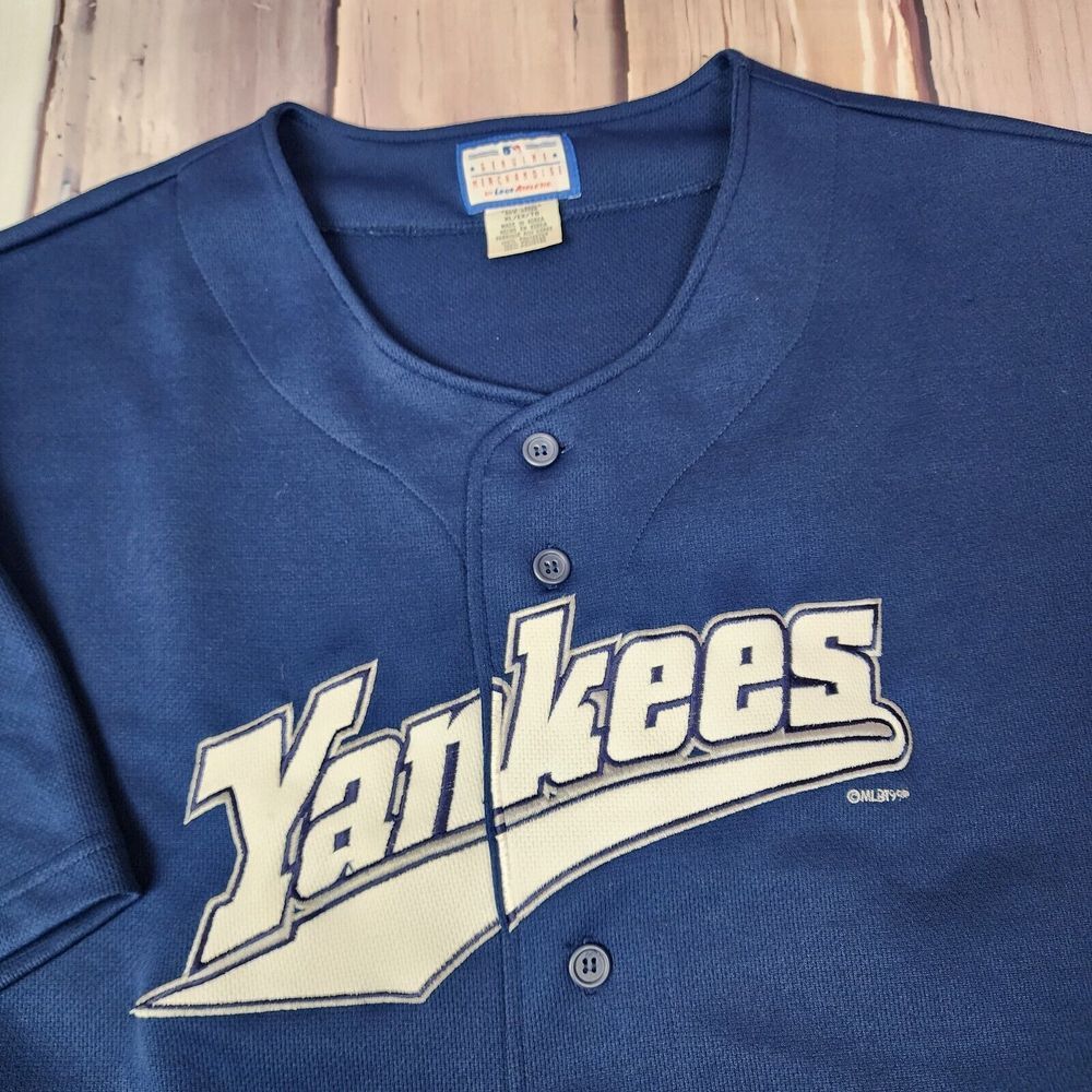Vintage Logo ATHLETIC New York Yankees Baseball‎ Jersey Size XL MLB 1999